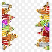 铅笔手绘彩色边框矢量图-空若网 铅笔手绘彩色边框矢量图-空若网