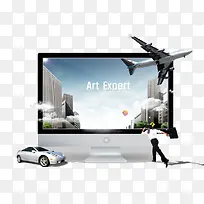 PPT电视飞机跑车背景素材-空若网 PPT电视飞机跑车背景素材-空若网