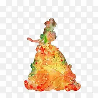 女人跳舞水彩剪影图-空若网 女人跳舞水彩剪影图-空若网