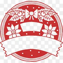 红色圆形圣诞标签-空若网 红色圆形圣诞标签-空若网
