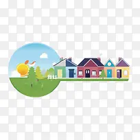 矢量扁平化房子-空若网 矢量扁平化房子-空若网