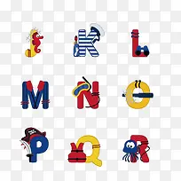 矢量卡通小动物英文首字母-空若网 矢量卡通小动物英文首字母-空若网