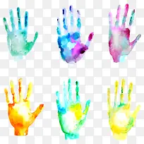 矢量水彩手掌-空若网 矢量水彩手掌-空若网