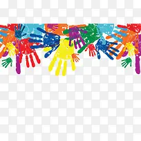 彩色水彩手掌印-空若网 彩色水彩手掌印-空若网