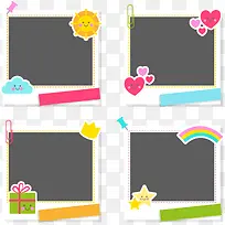 4款卡通照片边框矢量素材-空若网 4款卡通照片边框矢量素材-空若网