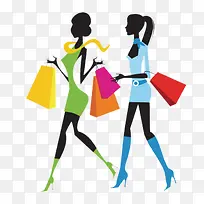 卡通手绘购物女郎-空若网 卡通手绘购物女郎-空若网