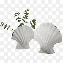 白色贝壳花瓶-空若网 白色贝壳花瓶-空若网