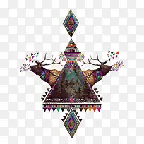 民族羚羊插画-空若网 民族羚羊插画-空若网