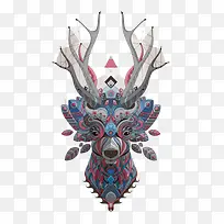 羚羊民族图案插画-空若网 羚羊民族图案插画-空若网