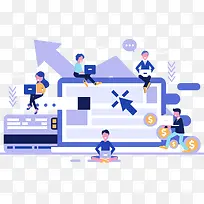 商务办公箭头图表插画-空若网 商务办公箭头图表插画-空若网