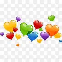 缤纷爱心气球背景矢量素材-空若网 缤纷爱心气球背景矢量素材-空若网