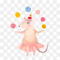 手绘水彩老鼠插画-空若网 手绘水彩老鼠插画-空若网