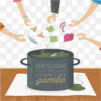 矢量蔬菜与锅-空若网 矢量蔬菜与锅-空若网