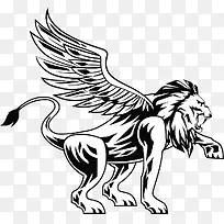 飞翔的黑白色狮子-空若网 飞翔的黑白色狮子-空若网