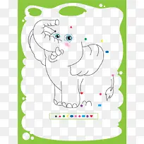 手绘可爱的大象背景-空若网 手绘可爱的大象背景-空若网