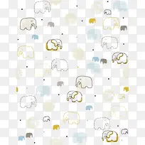 清新卡通大象矢量底纹背景素材-空若网 清新卡通大象矢量底纹背景素材-空若网