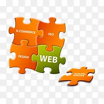 彩色创意拼图矢量素材-空若网 彩色创意拼图矢量素材-空若网