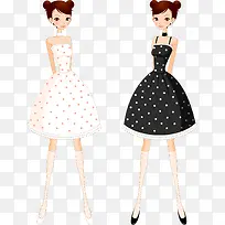 时尚波点长裙女孩-空若网 时尚波点长裙女孩-空若网