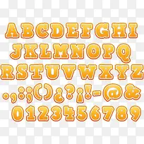 黄色卡通字母数字-空若网 黄色卡通字母数字-空若网
