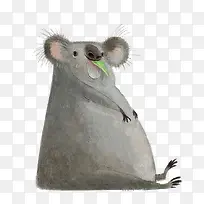 手绘卡通吃树叶的考拉-空若网 手绘卡通吃树叶的考拉-空若网