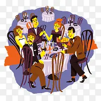 聚餐插图-空若网 聚餐插图-空若网