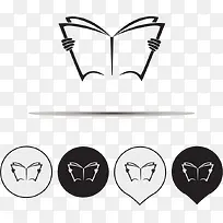 5款简洁读书标志矢量图-空若网 5款简洁读书标志矢量图-空若网