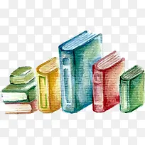 开学季多彩水彩书本-空若网 开学季多彩水彩书本-空若网