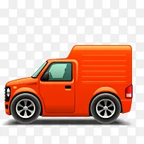 卡通橙色货车矢量图-空若网 卡通橙色货车矢量图-空若网