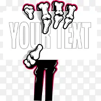 拿着横幅的矢量骨手-空若网 拿着横幅的矢量骨手-空若网