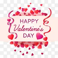 情人节爱心与丝带贺卡矢量素材-空若网 情人节爱心与丝带贺卡矢量素材-空若网