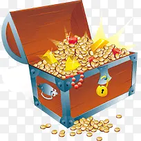满箱的金币金砖矢量素材-空若网 满箱的金币金砖矢量素材-空若网