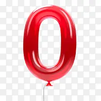 红色气球数字零-空若网 红色气球数字零-空若网