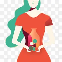 扁平化红裙女神-空若网 扁平化红裙女神-空若网