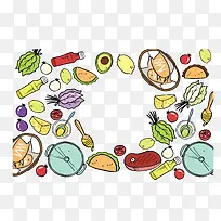 美味食物手绘花纹-空若网 美味食物手绘花纹-空若网