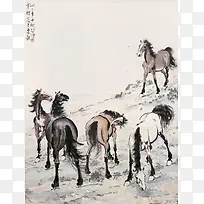 古代画家八骏图插画-空若网 古代画家八骏图插画-空若网