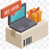 纸箱上的电脑-空若网 纸箱上的电脑-空若网