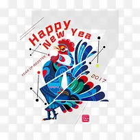 2017彩色雄鸡节日免扣素材-空若网 2017彩色雄鸡节日免扣素材-空若网