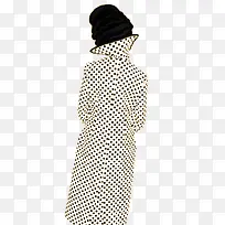 穿波点大衣的背影-空若网 穿波点大衣的背影-空若网