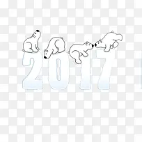 2017数字上的北极熊图片-空若网 2017数字上的北极熊图片-空若网