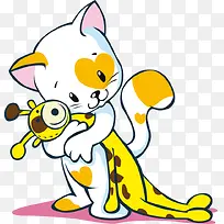 手绘卡通小猫图案-空若网 手绘卡通小猫图案-空若网