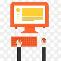 矢量手操作电脑-空若网 矢量手操作电脑-空若网