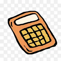 橙色卡通计算器矢量图-空若网 橙色卡通计算器矢量图-空若网
