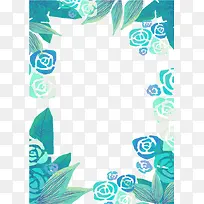绿色抽象花朵边框-空若网 绿色抽象花朵边框-空若网