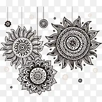 矢量黑色花纹素材-空若网 矢量黑色花纹素材-空若网