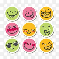 圆形笑脸矢量素材-空若网 圆形笑脸矢量素材-空若网