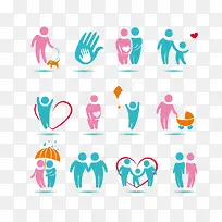 12人物家庭爱心图片素材-空若网 12人物家庭爱心图片素材-空若网