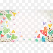 可爱爱心花边背景-空若网 可爱爱心花边背景-空若网