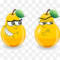 可爱卡通梨表情矢量素材,-空若网 可爱卡通梨表情矢量素材,-空若网