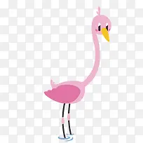 矢量红色可爱鸵鸟插画-空若网 矢量红色可爱鸵鸟插画-空若网