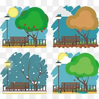 精美风景类插画矢量素材-空若网 精美风景类插画矢量素材-空若网